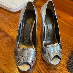 Silver fancy heels